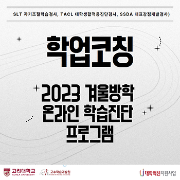 [교수학습개발원] 2023 겨울방학 온라인 학습진단 프로그램 이미지